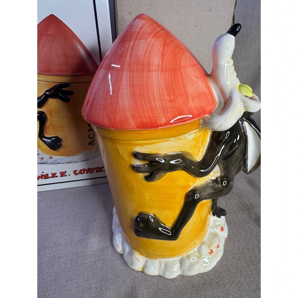 Vintage 1993 Looney Tunes Wile E Coyote Acme Rocket Cookie Jar Certified Int Box